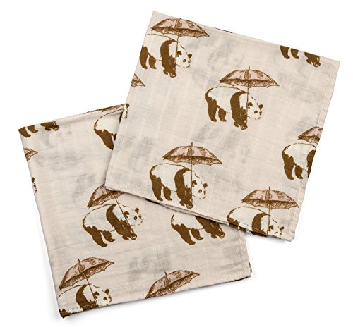 Bamboo Burpies 23" x 23", Pink Panda (Set of 2)