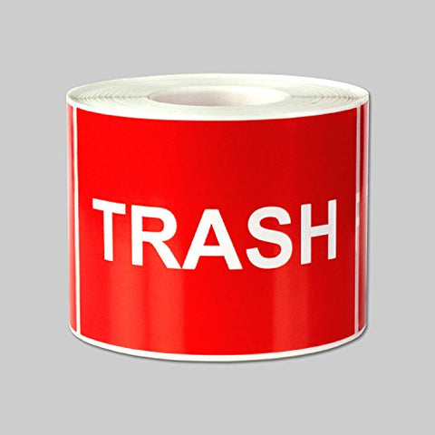 3 x 2 inch - Trash Stickers - Disposal and Trash Stickers (300 Stickers)