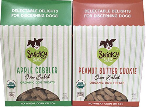 Organic Oven Baked Treat - Peanut Butter, 10 oz and Organic Oven Baked Treat - Apple Cobbler, 10 oz