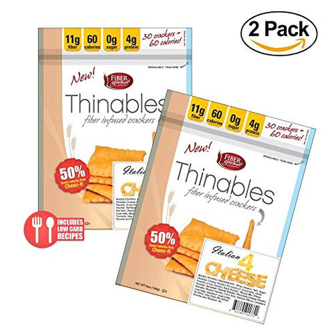 Thinables Crackers, Four Cheese (Cheese) Flavor, 6 oz