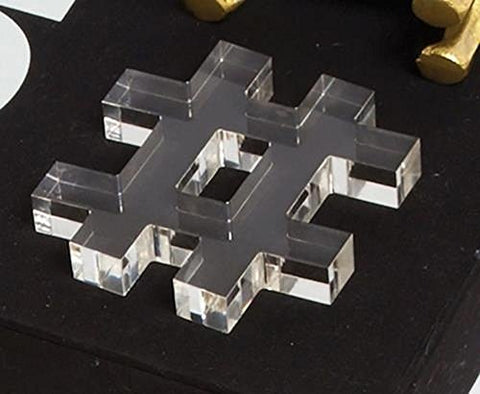 Clear Acrylic Symbols Hashtag Sign 4.5" x 4.3"