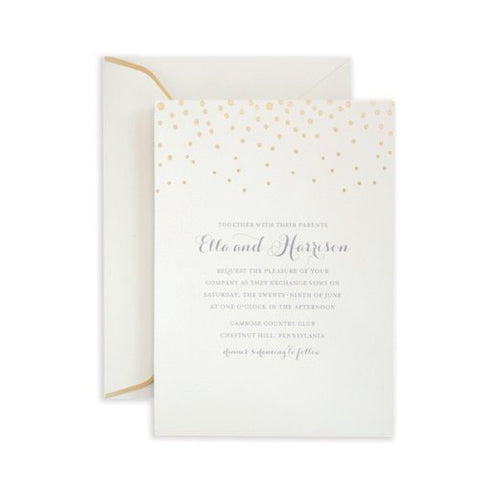 Gartner Studios Gold Foil Dots Ivory Print at Home Wedding Invitation Kit, 25 ct.