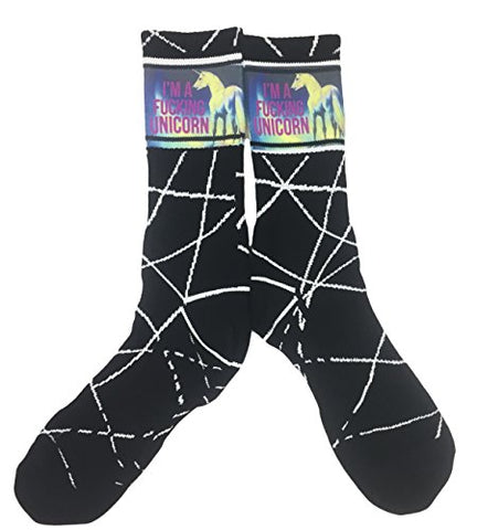 MOXY Socks I'm a F**N Unicorn Dye Sublimation Fitness Crew Socks