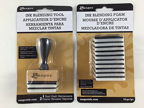 Ranger Ink Blending Tool (plus 2 foams) and Ranger Replacement Foams (10 foams)