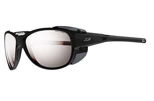 Julbo Mountain Explorer 2.0 Sunglasses, Spectron 4 Silver Flash-Brown Tint Lens, Matte Black/Gray Frame, Large