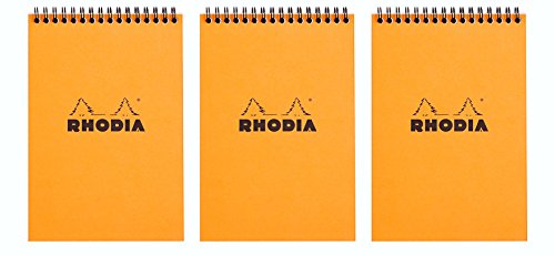 Rhodia Classic Notepads Top Wirebound 4 x 6 Graph Orange 80 sheets