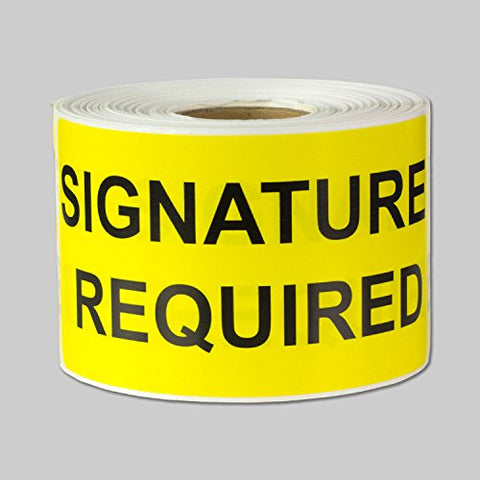 4 x 2 inch - Signature Required Sticker - Shipping Stickers (300 Stickers)