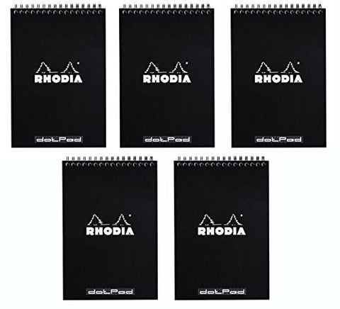 Rhodia - Black Wirebound Pads - Dot Grid - 6 x 8 ¼