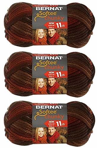Bernat Softee Chunky Yarn - Ombre Terra Cotta 77 Yards 2.8 OZ