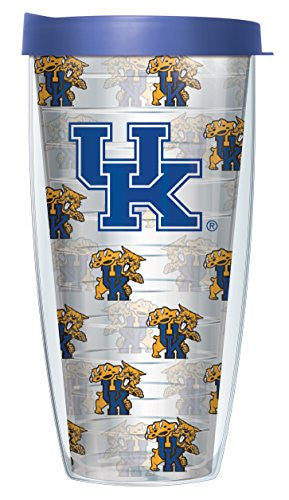 Clear College Wrap - Super Traveler 22 oz - University Of Kentucky Logo Pattern
Blue Lid