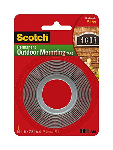 Scotch Exterior Mounting Tape, 1-Inch by 60-Inch