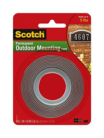 Scotch Exterior Mounting Tape, 1-Inch by 60-Inch