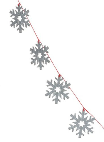 6' Silver Snowflake Garland