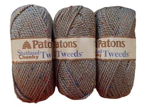Patons Shetland Chunky Tweed Yarn Toasty 125 Yards 3 OZ