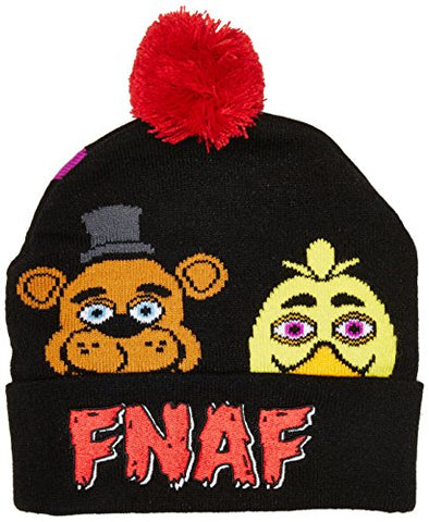 Five Nights at Freddy's Faces Cuff Pom Beanie