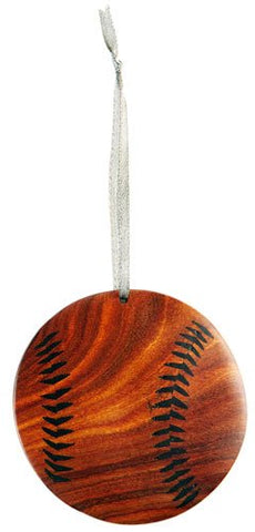 Double Side Wood Intarsia Ornament, Baseball, 3 inches x 3 inches