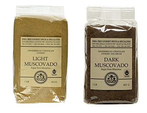Light Muscovado Sugar, Chef Pak 1 lb and Dark Muscovado Sugar, Chef Pak 1 lb