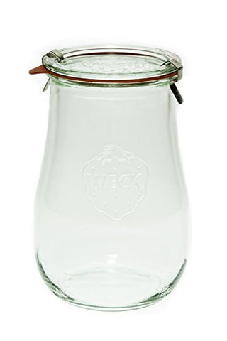 1 ½ L Tulip Jar w/ glass lid, ring & 2 clamps, 59.17oz