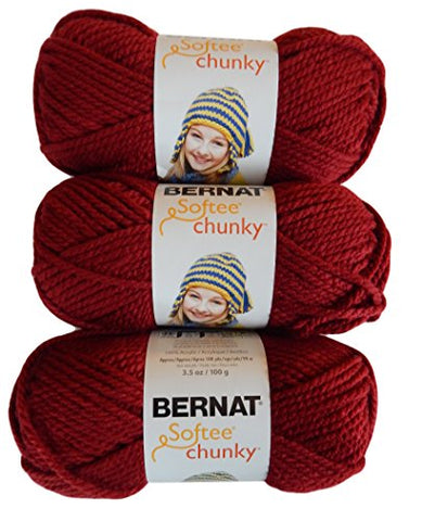 Bernat Softee Chunky Yarn - Solid Wine 108 Yards 3.5 OZ