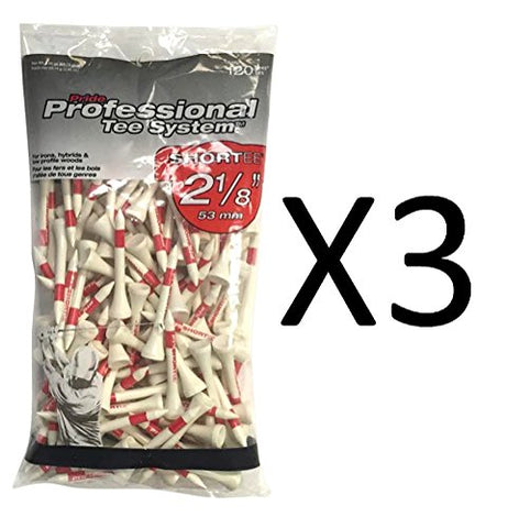 Pride Sports PTS Golf Tees - 2 1/8" Shortee - White, 120 Count