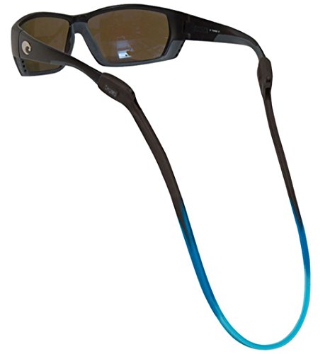 Eyewear Retainers, Silicone, Switchback, Black / Marine Blue / Aqua