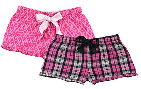 VIP Bitty Short - Pink Awareness, Large and VIP Bitty Short - Fuchsia Sparkle, Large