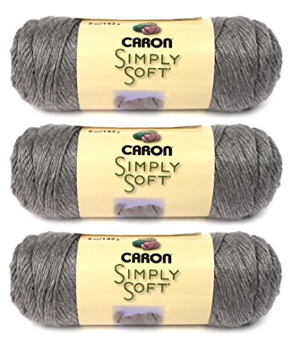 Caron Simply Soft Yarn - Heather Grey 250 Yards 5 OZ