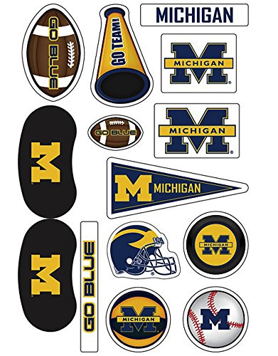 University of Michigan (U of M) Wolverines – Waterless Peel & Stick Temporary Tattoo Assortment Pack – 14-Piece