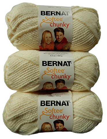 Bernat Softee Chunky Yarn - Solid Natural 108 Yards 3.5 OZ