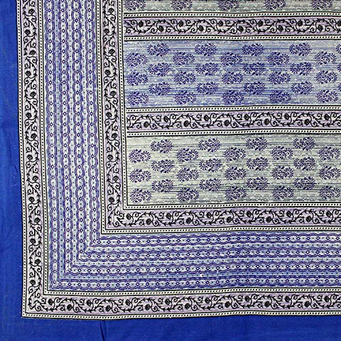 Floral Buti Design Tapestry Blue - Full Size 90" x 106"