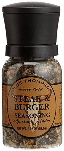 3.25 oz Steak & Burger Seasoning (Mini Grinder Jar, Disposable)