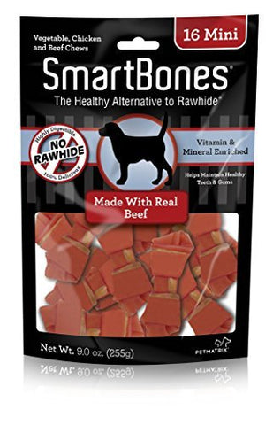 SmartBones Mini, Rawhide Free Dog Treats, Beef - 16 pack