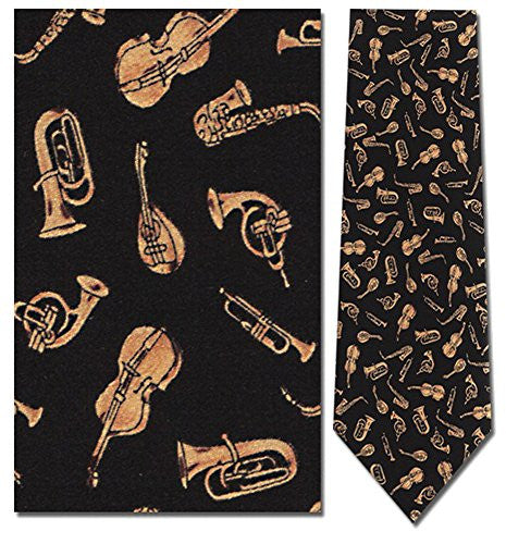 Gold Musical Instruments Tie