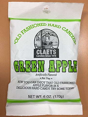 Old Fashioned Hard Candy Peg Bag - Green Apple, 6 Oz