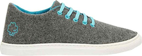 Baabuk Wool Sneaker Light Grey/Turquoise - Size 40