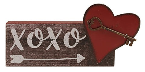 XoXo with Heart and Key, 8in L x 5in H
