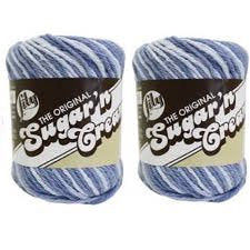 Lily Sugar'n Cream Yarn - Ombre Faded Denim 95 Yards 2 OZ