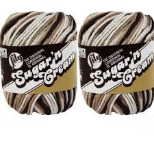 Lily Sugar'n Cream Yarn - Ombre Chocolate 95 Yards 2 OZ