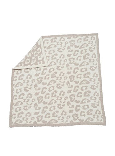 CozyChic Barefoot In The Wild Baby Blanket Stone-Cream-Leopard 30in x 32in