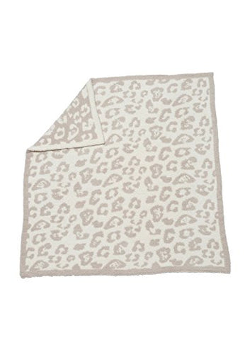 CozyChic Barefoot In The Wild Baby Blanket Stone-Cream-Leopard 30in x 32in