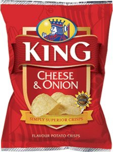 King Cheese & Onion Crisps, 37g