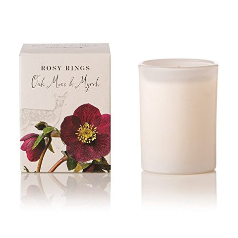 Botanica Glass Candle, Oak Moss & Myrrh (White)
