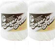 Lily Sugar'n Cream Solid Yarn White 120 Yards 2.5 OZ