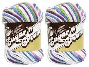 Lily Sugar'n Cream Yarn - Ombre Fruit Punch 95 Yards 2 OZ