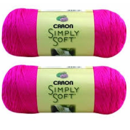 Caron Simply Soft Yarn - Solid Neon Pink 315 Yards 6 OZ