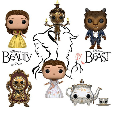 POP Disney: B&B - Belle (Celebration), POP Disney: B&B - Belle, POP Disney: B&B - Beast, POP Disney: B&B - Lumiere, POP Disney: B&B - Cogsworth and POP Disney: B&B - Mrs. Potts & Chip