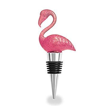 Wine Stopper Flamingos - Pink Glitter