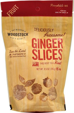WOODSTOCK Commodities - Natural Ginger Slices, Unsulphured 8.5oz
