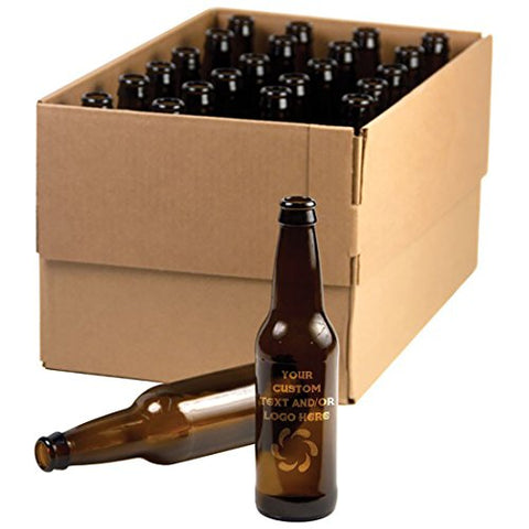 12 Oz Beer Bottles - Amber Glass - Case Of 24
