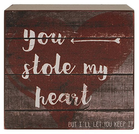 You Stole My Heart Wall Box Sign, 4in L x 4in H